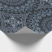 Dark Blue und Black Mandala Design Geschenkpapier (Ecke)