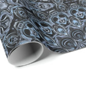 Dark Blue und Black Mandala Design Geschenkpapier (Rolleneckpunkt)