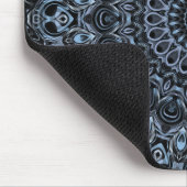 Dark Blue und Black Mandala Design Mousepad (Ecke)