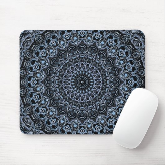 Dark Blue und Black Mandala Design Mousepad (Mit Mouse)