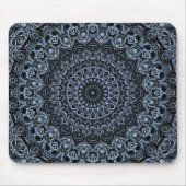 Dark Blue und Black Mandala Design Mousepad (Vorne)
