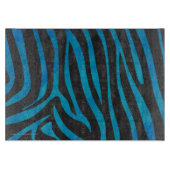 Dark Blue und Black Zebra Print Cutting Board Schneidebrett (Vorderseite)