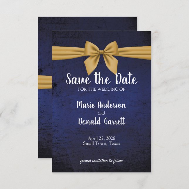 Dark Blue und Gold Bow (Vorne/Hinten)