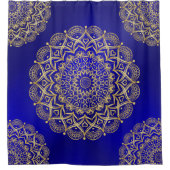 Dark Blue und Gold Elegant Duschvorhang (Vorderseite)