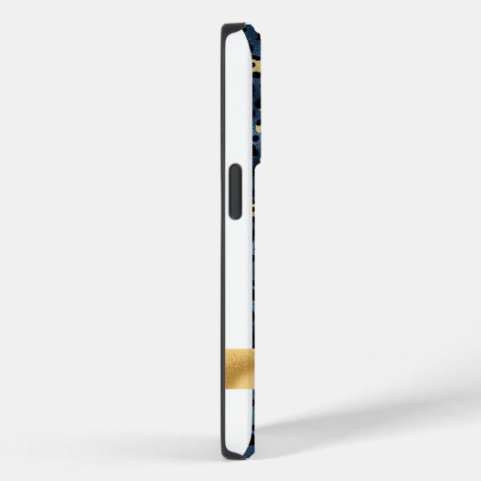Dark Blue und Gold Leopard Glamourous Case-Mate iPhone Hülle (Rückseite / Rechts)