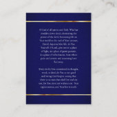 Dark Blue und Gold Orthodox Beerdigungskarte Platzkarte (Rückseite)