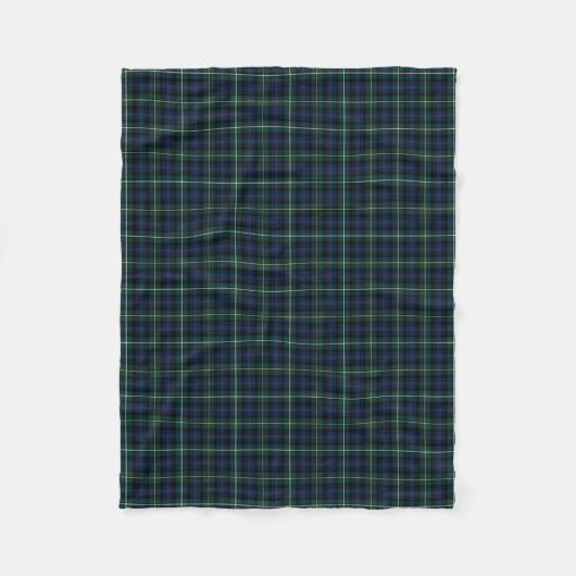 Dark Blue und Green Campbell Clan Tartan Fleecedecke (Vorderseite)