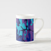 Dark Blue und Lila Camouflage Bone China Tasse (Rechts)