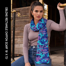 Dark Blue und Lila Camouflage Chiffon
