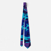 Dark Blue und Lila Camouflage Krawatte (Rückseite)