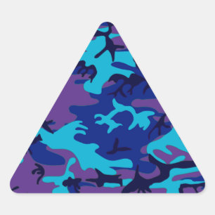 Dark Blue und Lila Camouflage Triangle Stickers