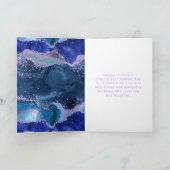 Dark Blue und Lila Ocean Agate Happy Birthday Karte (Innenseite)