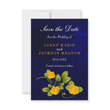 Dark Blue und Marigold Yellow Rose Wedding