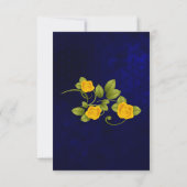 Dark Blue und Marigold Yellow Rose Wedding Save The Date (Rückseite)
