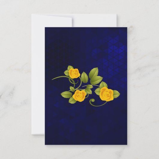 Dark Blue und Marigold Yellow Rose Wedding Save The Date (Rückseite)