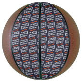 Dark Blue und Red Geometric Triangle Pattern Basketball (Vertikal)