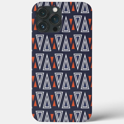 Dark Blue und Red Geometric Triangle Pattern Case-Mate iPhone Hülle (Rückseite)