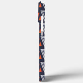 Dark Blue und Red Geometric Triangle Pattern Case-Mate iPhone Hülle (Rückseite / Links)