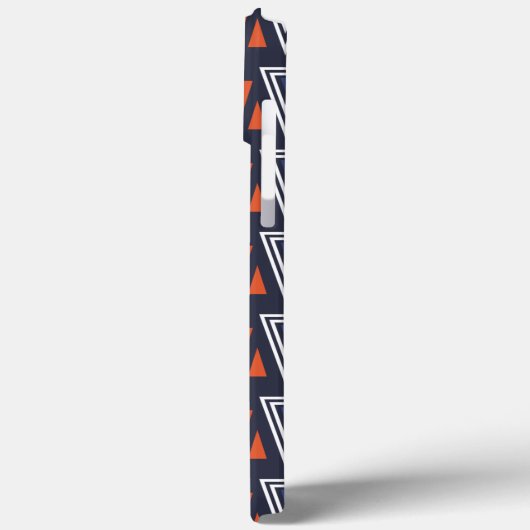Dark Blue und Red Geometric Triangle Pattern Case-Mate iPhone Hülle (Rückseite / Links)