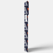Dark Blue und Red Geometric Triangle Pattern Case-Mate iPhone Hülle (Rückseite / Rechts)
