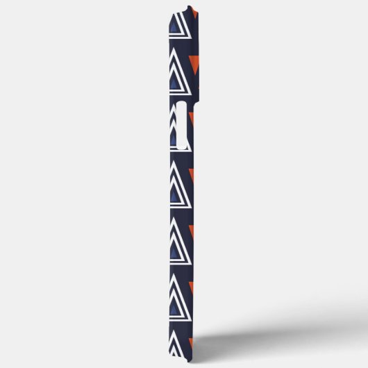 Dark Blue und Red Geometric Triangle Pattern Case-Mate iPhone Hülle (Rückseite / Rechts)