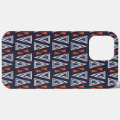 Dark Blue und Red Geometric Triangle Pattern Case-Mate iPhone Hülle (Rückseite (Horizontal))