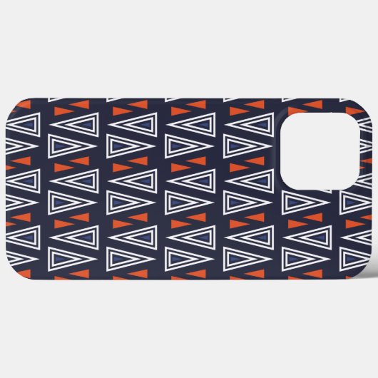 Dark Blue und Red Geometric Triangle Pattern Case-Mate iPhone Hülle (Rückseite (Horizontal))