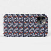 Dark Blue und Red Geometric Triangle Pattern Case-Mate iPhone Hülle (Rückseite (Horizontal))