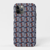 Dark Blue und Red Geometric Triangle Pattern Case-Mate iPhone Hülle (Rückseite)