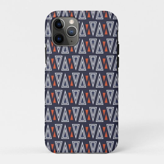 Dark Blue und Red Geometric Triangle Pattern Case-Mate iPhone Hülle (Rückseite)