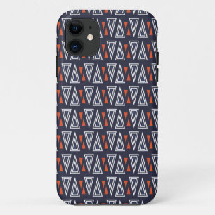 Dark Blue und Red Geometric Triangle Pattern Case-Mate iPhone Hülle