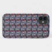 Dark Blue und Red Geometric Triangle Pattern Case-Mate iPhone Hülle (Rückseite (Horizontal))