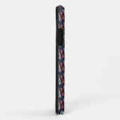 Dark Blue und Red Geometric Triangle Pattern Case-Mate iPhone Hülle (Hinten/Rechts)