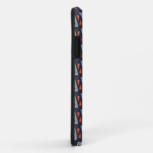 Dark Blue und Red Geometric Triangle Pattern Case-Mate iPhone Hülle (Hinten/Rechts)