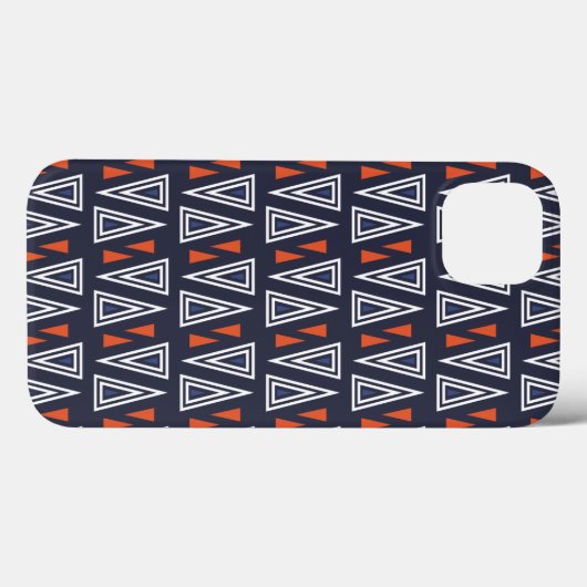 Dark Blue und Red Geometric Triangle Pattern Case-Mate iPhone Hülle (Rückseite (Horizontal))