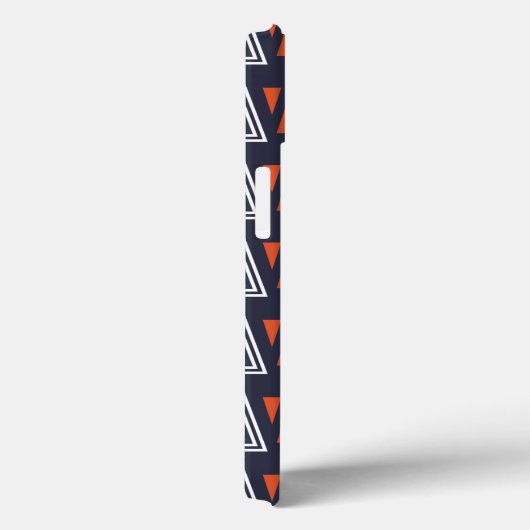 Dark Blue und Red Geometric Triangle Pattern Case-Mate iPhone Hülle (Rückseite / Rechts)