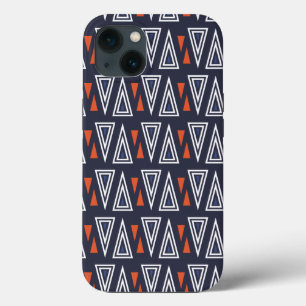 Dark Blue und Red Geometric Triangle Pattern Case-Mate iPhone Hülle