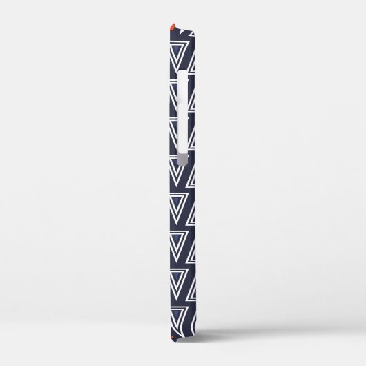 Dark Blue und Red Geometric Triangle Pattern Case-Mate iPhone Hülle (Rückseite / Links)