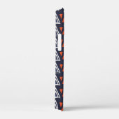 Dark Blue und Red Geometric Triangle Pattern Case-Mate iPhone Hülle (Rückseite / Rechts)