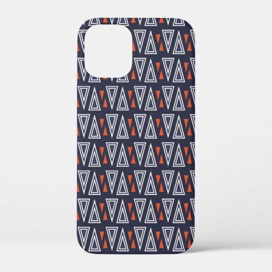 Dark Blue und Red Geometric Triangle Pattern Case-Mate iPhone Hülle (Rückseite)