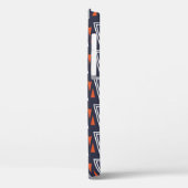 Dark Blue und Red Geometric Triangle Pattern Case-Mate iPhone Hülle (Rückseite / Links)