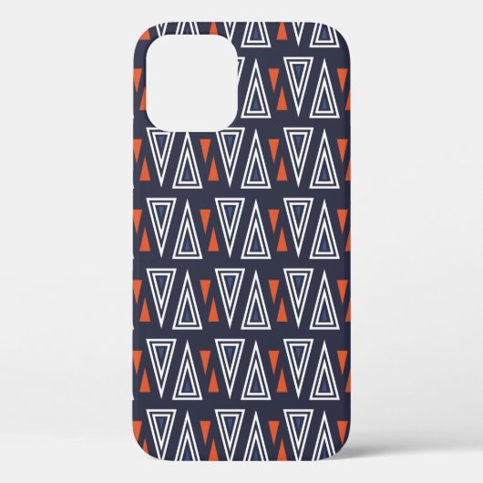Dark Blue und Red Geometric Triangle Pattern Case-Mate iPhone Hülle (Rückseite)