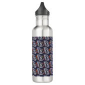 Dark Blue und Red Geometric Triangle Pattern Edelstahlflasche (Links)