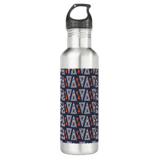 Dark Blue und Red Geometric Triangle Pattern Edelstahlflasche