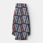 Dark Blue und Red Geometric Triangle Pattern Flaschenkühler (Vorderseite)