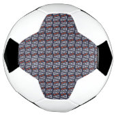 Dark Blue und Red Geometric Triangle Pattern Fußball (Gedreht)