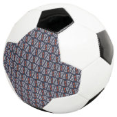 Dark Blue und Red Geometric Triangle Pattern Fußball (Dreiviertel)