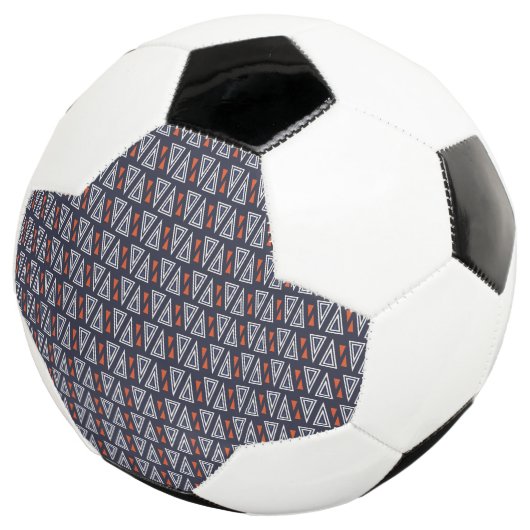 Dark Blue und Red Geometric Triangle Pattern Fußball (Dreiviertel)