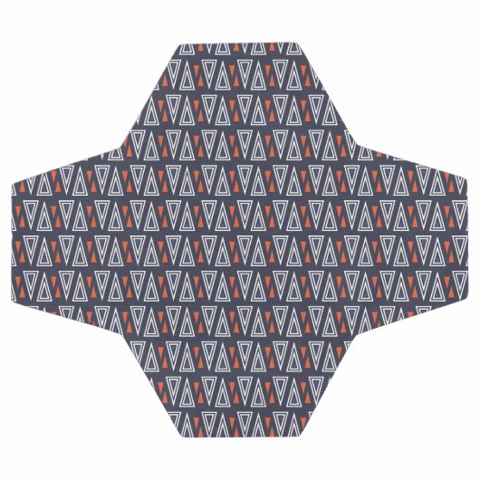Dark Blue und Red Geometric Triangle Pattern Fußball (Flach)