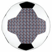 Dark Blue und Red Geometric Triangle Pattern Fußball (Vorderseite)